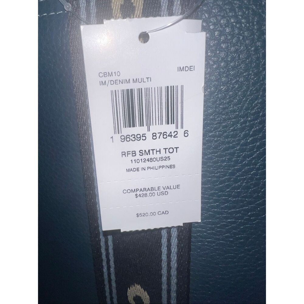 🔥🎁NWT! Coach Smith Tote Handbag Pebble Leather Denim Blue CBM10 Msrp:$428.00 - Picture 11 of 11